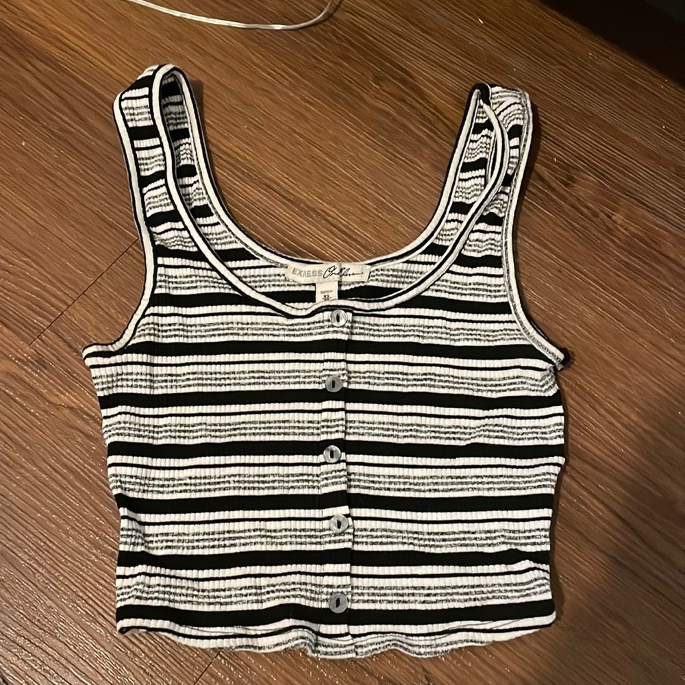 Express black and white tank XS